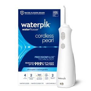 New Waterpik Cordless Pearl Rechargeable Portable Water Flosser for Teeth, Gums